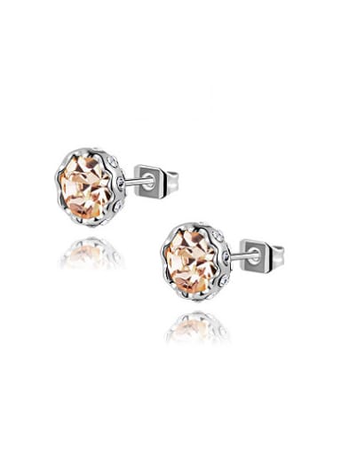 Elegant Round Shaped Austria Crystal Earrings