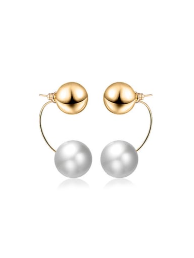 Exquisite Double Color Artificial Pearl Stud Earrings