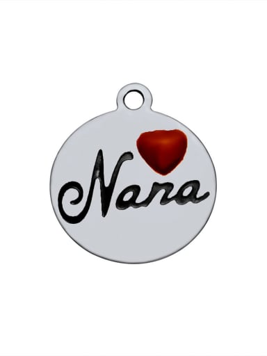 Stainless Steel With Simplistic Round With nana words Charms