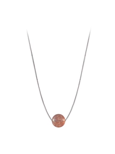 Simple Round Crystal Silver Necklace