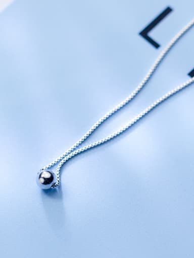 925 Sterling Silver With Platinum Plated Simplistic Ball Chokers