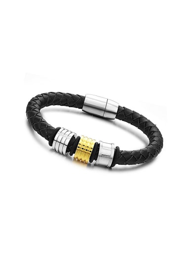 Personalized Titanium Artificial Leather Bracelet