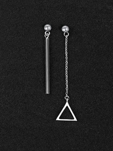 Asymmetrical Triangle Simple Silver Earrings