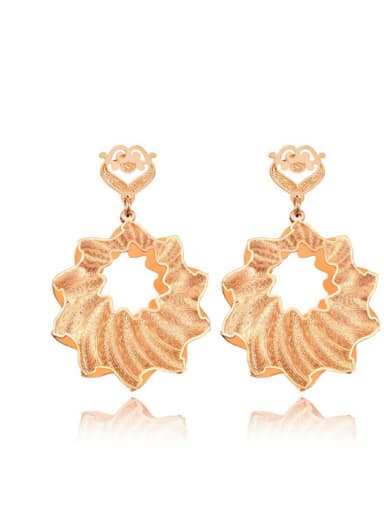 Women's Exaggerate Rose Gold Plated Drop Earrings