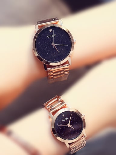 GUOU Brand Fashion Numberless Lovers Watch