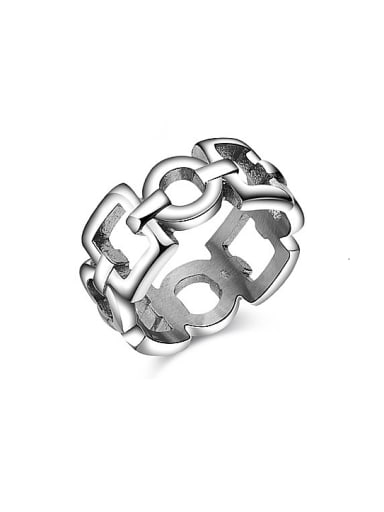 Women Vintage Geometric Shaped Titanium Ring