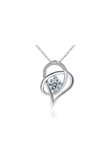 Love Heart Hollowed Micro Pave Delicate Pendant