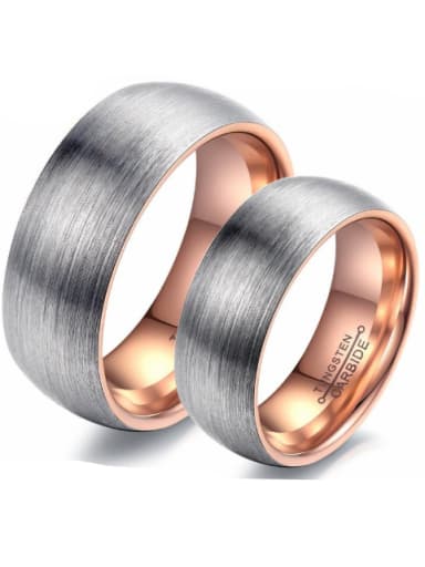 Tungsten With Rose Gold Plated Simplistic Geometric Rings