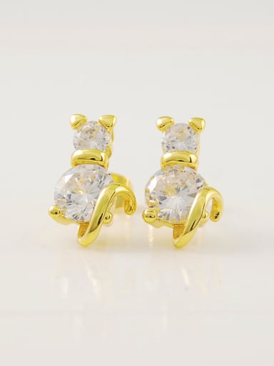 Creative 24K Gold Plated Animal Rhinestone Stud Earrings