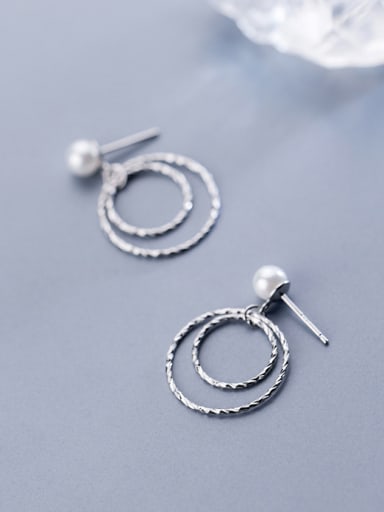925 Sterling Silver Imitation pearls Classic Round Stud Earrings