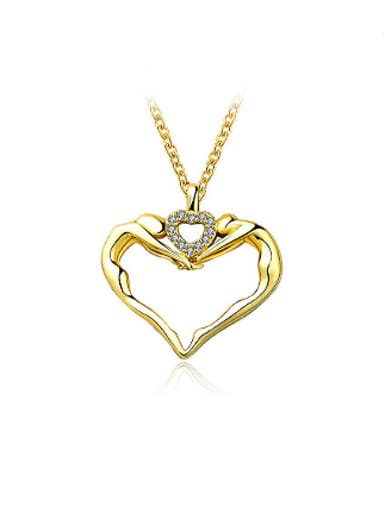 Charming Double Heart Shaped Rhinestones Necklace