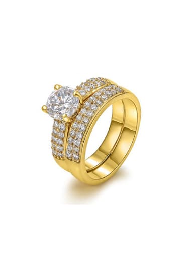 Exquisite 18K Gold Plated AAA Zircon Set Ring