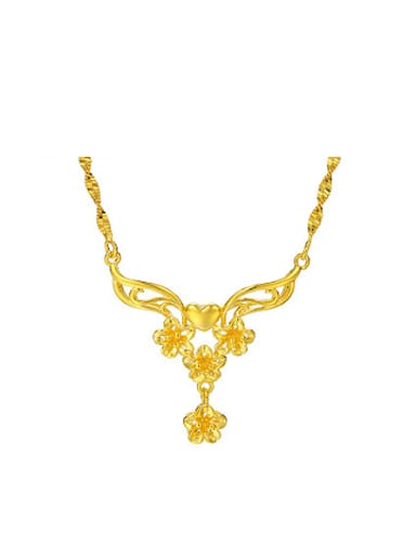 Copper Alloy 24K Gold Plated Ethnic style Flower Necklace