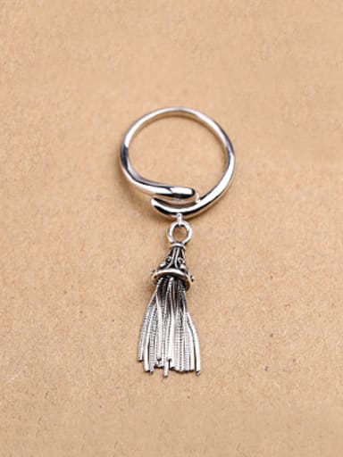 Personalized Tassels Opening Silver Ring
