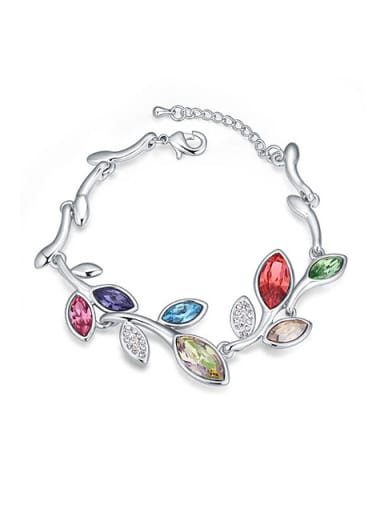 Fashion Leaves austrian Crystals Alloy Bracelet