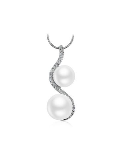 Fashion Artificial Pearls Rhinestones Necklace