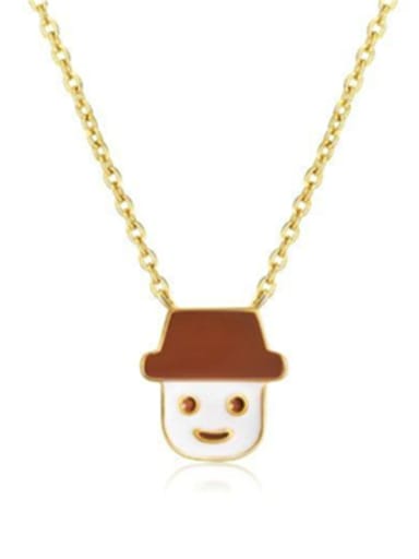 Titanium With Gold Plated Cute Doll Ice Cream  Necklaces