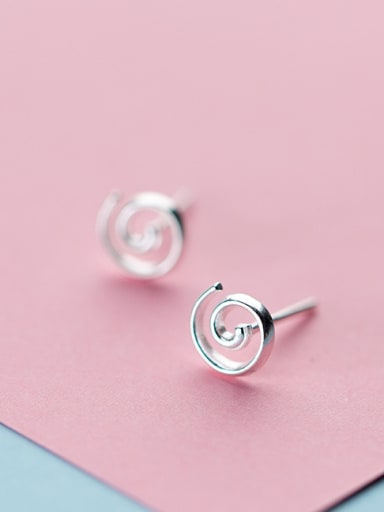 925 Sterling Silver With Silver Plated Cute Stud Earrings