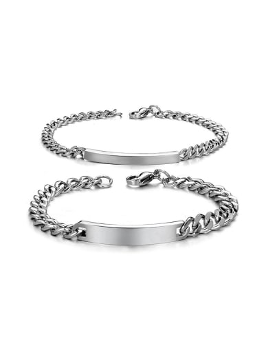 Simple Titanium Smooth Lovers Bracelet