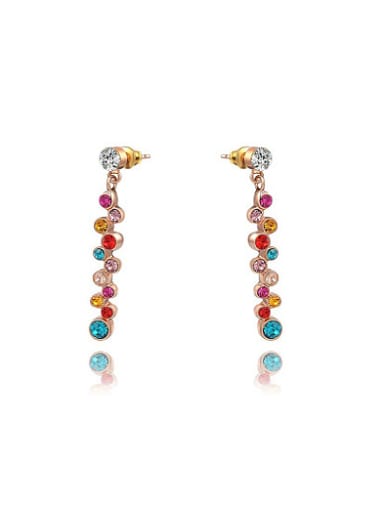 Multi-color Geometric Shaped Austria Crystal Drop Earrings