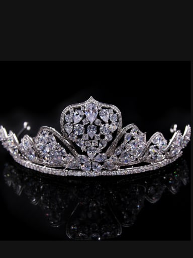 Crown-shape Luxury Wedding Copper Hair Accessories
