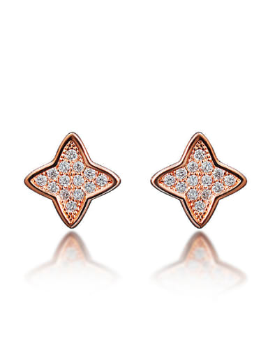 Tiny Shiny Zirconias-covered Star 925 Silver Stud Earrings