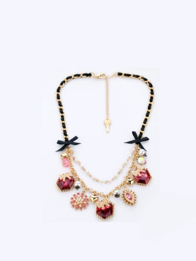 Fruit and Snow-Shaped Artificial Stones Alloy  Necklace