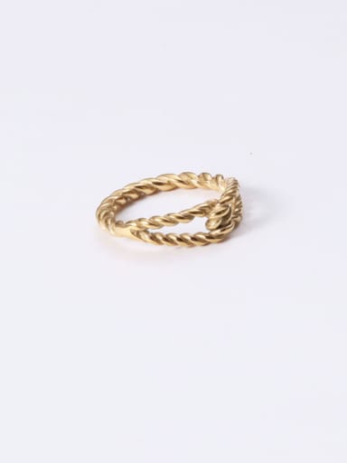 Titanium With Gold Plated Simplistic  Hollow Geometric Band Rings
