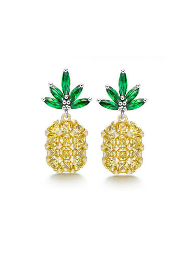 Creative Pineapple Shaped Zircon Stud Earrings
