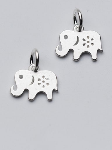 925 Sterling Silver With Silver Plated Cute Animal Elephant Charms