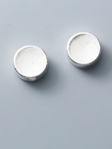 custom 925 Sterling Silver With Platinum Plated Simplistic Smooth  Round Beads