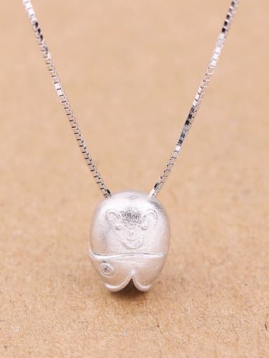Simple Personalized Fish Silver Necklace