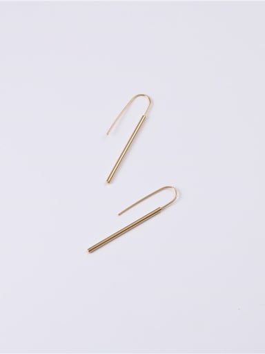 Titanium With Gold Plated Simplistic Chain Threader Earrings