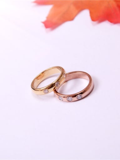 Simple Rhinestones Fashion Titanium Ring