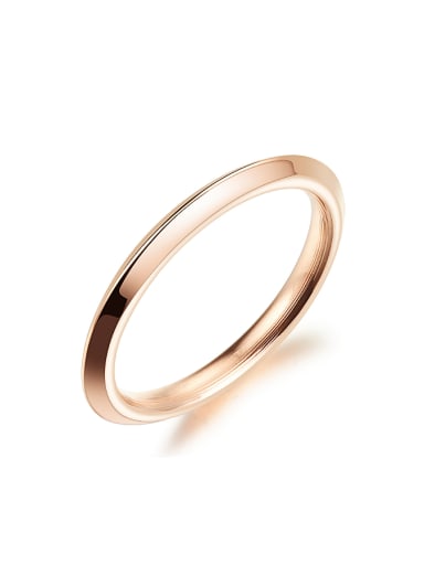 Simple Rose Gold Plated Smooth Titanium Ring