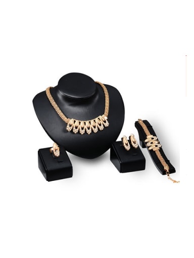 Alloy Imitation-gold Plated Vintage style CZ Four Pieces Jewelry Set