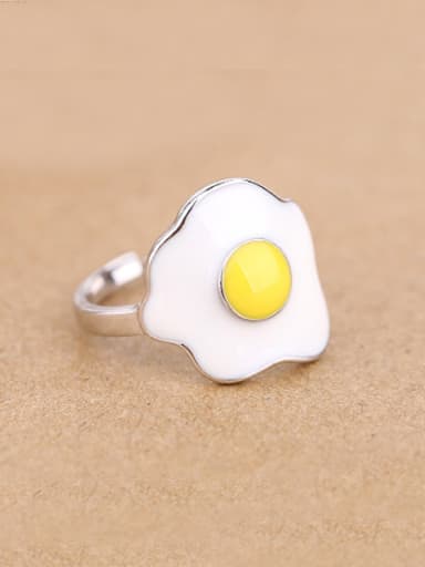 Personalized Egg Silver Opening Ring
