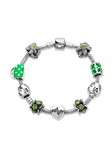 Elegant Green Rhinestone Handmade Beaded Bracelet