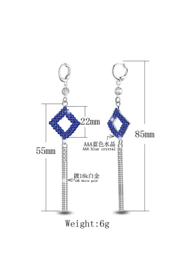 New Designed White Gold Plated Tassel Exaggerate Drop Earrings