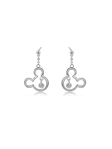 Mickey Mouse Shaped Austria Crystal Drop Earrings