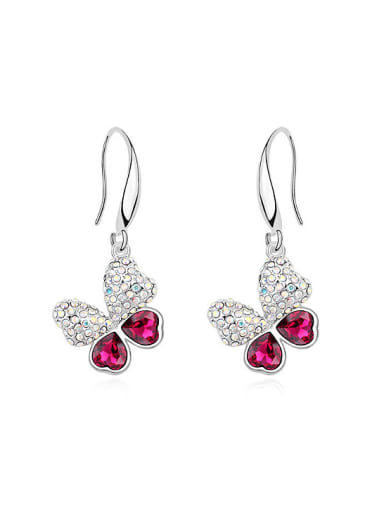 Fashion austrian Crystals-covered Butterfly Alloy Earrings