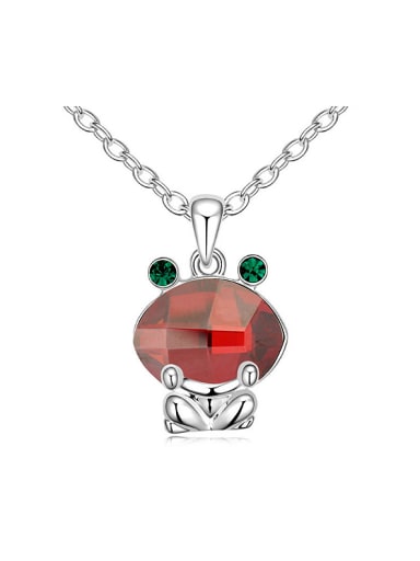 Personalized austrian Crystals Frog Pendant Alloy Necklace