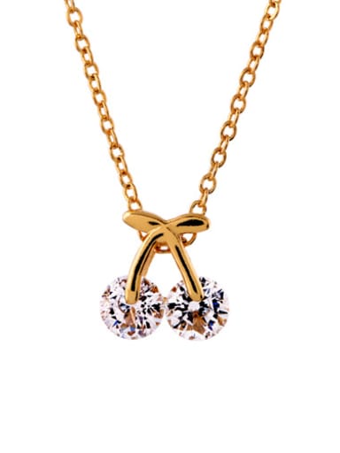 Gold Plated Cherry Short Collar Necklace