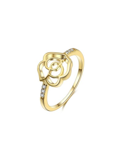 Elegant 18K Gold Plated Flower Shaped Ring