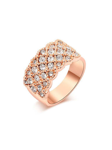 Elegant Rose Gold Plated Geometric Shaped Ring