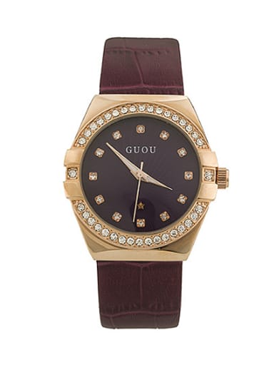 custom GUOU Brand Simple Rhinestones Women Watch