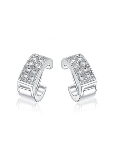 Exquisite Square Shaped Austria Crystal Stud Earrings