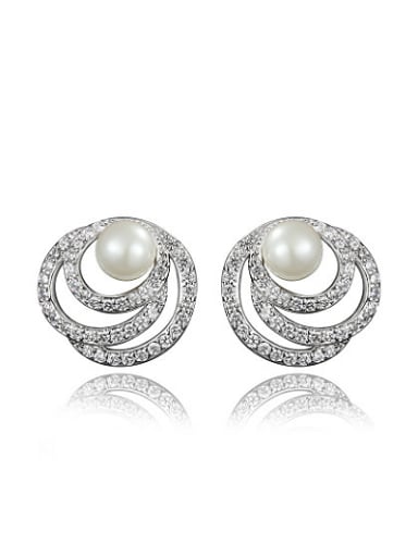 Exquisite Multi Circle Artificial Pearl Stud Earrings