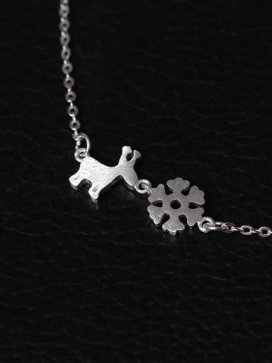 Christmas Snowflake Deer Clavicle Necklace
