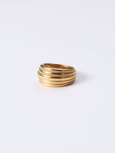 Titanium With Gold Plated Simplistic Irregular Midi Rings